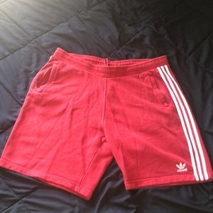 Adidas Red fleece shorts